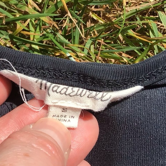 Madewell Sandwashed Swingy T-Shirt Dress Long Sleeve Faded Black Size Small - Picture 4 of 6